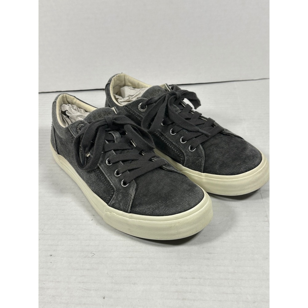 Taos Plim Soul Charcoal Washed Canvas Low Top Sneakers PLS-13644 Womens Size 10